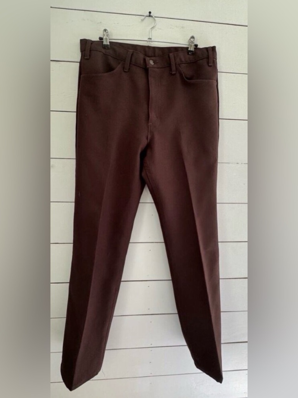 Vintage 80's Levi's 517 Pants Mens 38x32 Dacron Polyester Brown Made USA Scovill